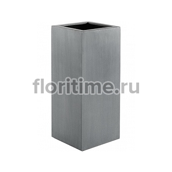 Кашпо Nieuwkoop Argento high cube natural grey, серого цвета длина - 30 см высота - 70 см