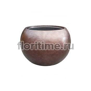 Кашпо Nieuwkoop Metallic под цвет серебра leaf globe matt coffee (with технический горшок) диаметр - 50 см высота - 37 см