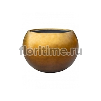 Кашпо Nieuwkoop Metallic под цвет серебра leaf globe matt honey (with технический горшок) диаметр - 50 см высота - 37 см