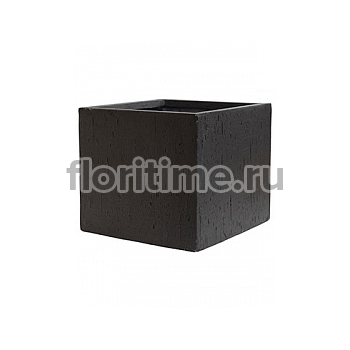Кашпо Nieuwkoop Raindrop cube black, чёрного цвета длина - 30 см высота - 27 см