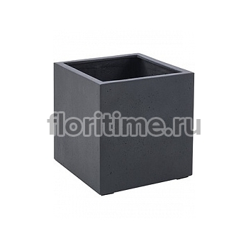 Кашпо Nieuwkoop Grigio cube anthracite, цвет антрацит-фактура под бетон длина - 30 см высота - 30 см