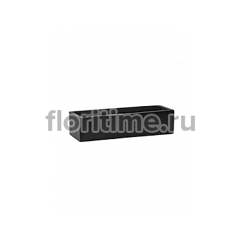 Кашпо Nieuwkoop Fiberstone balcony slim low black, чёрного цвета XS размер длина - 40 см высота - 9.5 см