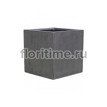 Кашпо Nieuwkoop Fiberstone block grey, серого цвета S размер длина - 30 см высота - 30 см