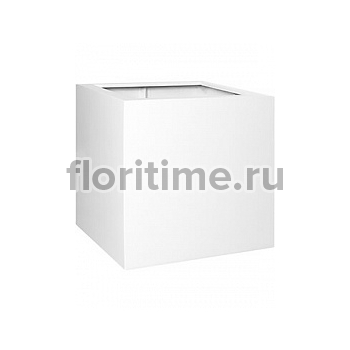Кашпо Nieuwkoop Fiberstone glossy white, белого цвета block XXL размер длина - 70 см высота - 70 см