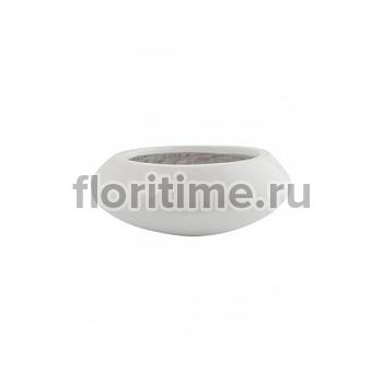 Кашпо Nieuwkoop Fiberstone glossy white, белого цвета tara XS размер диаметр - 30.5 см высота - 12 см