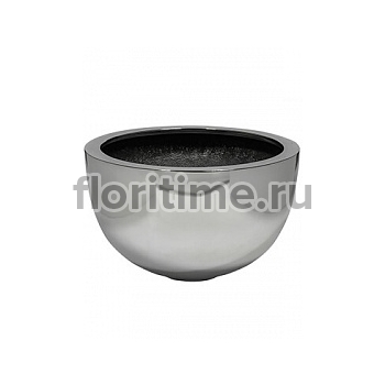 Кашпо Nieuwkoop Fiberstone platinum под цвет серебра bowl M размер диаметр - 45 см высота - 28 см