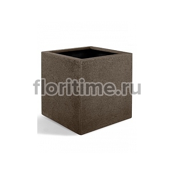 Кашпо Nieuwkoop Struttura cube light brown, коричнево-бурого цвета длина - 40 см высота - 40 см