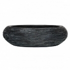 Кашпо Capi Nature bowl round rib 2-й размер black, чёрный
