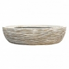 Кашпо Capi Nature bowl round rib 3-й размер ivory, слоновая кость