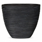 Кашпо Capi Nature planter oval m rib high black, чёрный