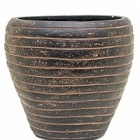 Кашпо Capi Nature row vase taper round 3-й размер brown, коричневый