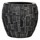 Кашпо Capi Nature stone vase elegant 3-й размер black, чёрный