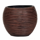 Кашпо Capi Nature vase ball 3-й размер rib brown, коричневый