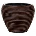 Кашпо Capi Nature vase taper round rib 3-й размер brown, коричневый