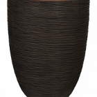 Кашпо Capi Tutch rib nl vase elegant low dark brown, коричневый, тёмно-коричневый