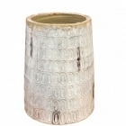 Ваза Nieuwkoop Indoor pottery pot textured -no rim distress white, белого цвета