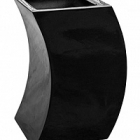 Кашпо Livingreen curvy marilyn 1 polished jet black, чёрного цвета Длина — 35 см