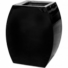 Кашпо Livingreen curvy ursula 1 polished jet black, чёрного цвета Длина — 51 см