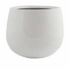 Кашпо Pottery Pots Fiberstone glossy white, белого цвета kevan M размер  Диаметр — 26 см