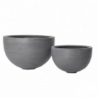 Кашпо Pottery Pots Fiberstone bowl grey, серого цвета  Диаметр — 45 см