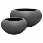 Кашпо Pottery Pots Fiberstone cora grey, серого цвета M размер  Диаметр — 72 см