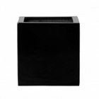 Кашпо Pottery Pots Fiberstone glossy black, чёрного цвета block M размер Длина — 40 см