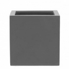 Кашпо Pottery Pots Fiberstone glossy grey, серого цвета block M размер Длина — 40 см