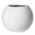 Кашпо Pottery Pots Fiberstone glossy white, белого цвета beth XS размер  Диаметр — 26 см