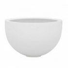 Кашпо Pottery Pots Fiberstone glossy white, белого цвета bowl L размер  Диаметр — 60 см