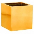 Кашпо Pottery Pots Fiberstone platinum glossy gold, под цвет золота fleur S размер Длина — 15 см