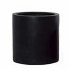 Кашпо Pottery Pots Fiberstone puk black, чёрного цвета M размер  Диаметр — 20 см