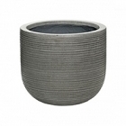 Кашпо Pottery Pots Fiberstone ridged dark grey, серого цвета dice XS размер horizontal  Диаметр — 28 см
