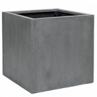 Кашпо Pottery Pots Fiberstone block grey, серого цвета XXL размер длина - 70 см высота - 70 см