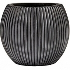 Кашпо Capi Nature vase ball groove 2-й размер black, чёрного цвета диаметр - 12 см высота - 10 см