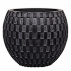Кашпо Capi Nature vase eggplanter 2-й размер wave black, чёрного цвета диаметр - 12 см высота - 9 см