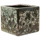 Кашпо Nieuwkoop Lava cube relic jade (glazed inside) длина - 22 см высота - 20 см