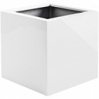Кашпо Nieuwkoop Argento cube shiny white, белого цвета длина - 40 см высота - 40 см