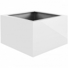 Кашпо Nieuwkoop Argento low cube shiny white, белого цвета длина - 80 см высота - 60 см