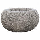 Кашпо Nieuwkoop Polystone coated kamelle bowl raw grey, серого цвета диаметр - 54 см высота - 30 см
