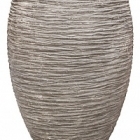 Кашпо Nieuwkoop Polystone coated ribbed emperor raw grey, серого цвета диаметр - 70 см высота - 90 см