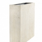 Кашпо Nieuwkoop Grigio high box antique white, белого цвета-фактура под бетон длина - 60 см высота - 74 см