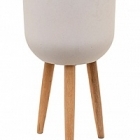 Кашпо Nieuwkoop Refined retro with feet logan natural white, белого цвета диаметр - 40 см высота - 74 см