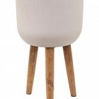 Кашпо Nieuwkoop Refined retro with feet logan natural white, белого цвета диаметр - 36 см высота - 63 см