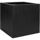 Кашпо Nieuwkoop Fiberstone block black, чёрного цвета L размер длина - 50 см высота - 50 см