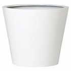 Кашпо Nieuwkoop Fiberstone glossy white, белого цвета bucket S размер диаметр - 49 см высота - 40 см
