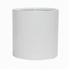 Кашпо Nieuwkoop Fiberstone glossy white, белого цвета puk L размер диаметр - 25 см высота - 25 см