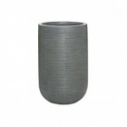 Кашпо Nieuwkoop Fiberstone ridged dark grey, серого цвета cody S размер horizontal диаметр - 28 см высота - 45 см