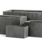 Кашпо Effectory - серия Beton - Низкий прямоугольник - Тёмно-серый бетон