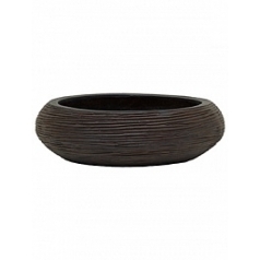 Кашпо Capi Nature bowl round rib 1-й размер brown, коричневый
