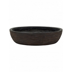 Кашпо Capi Nature bowl round rib 2-й размер brown, коричневый